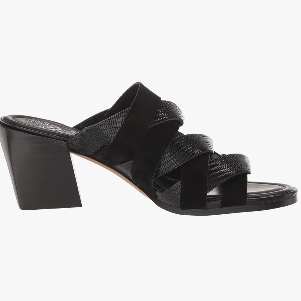 Vince Camuto Deljesta Black Braided Leather Strap Mules Size 8.5 - Picture 3 of 9
